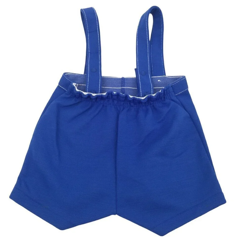 Vintage Carters 80s Overalls Shortalls Shorts Size 12 Months Blue Jumper Snap